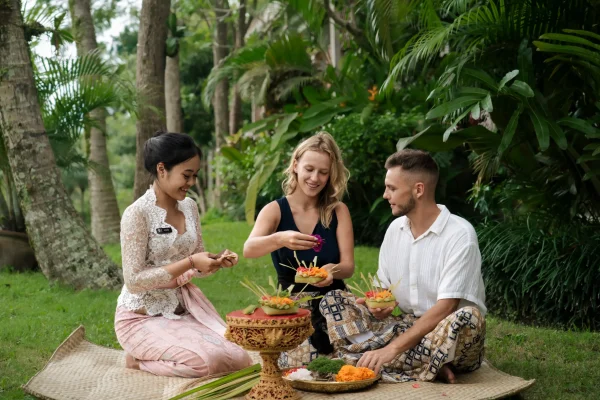 Balinese offering making
